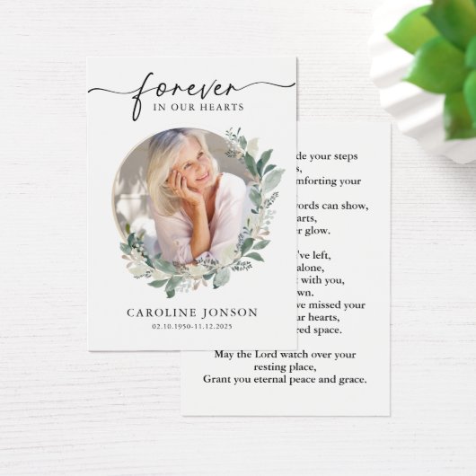 水彩フローラ葬儀記念祈りの言葉カード (デスク)