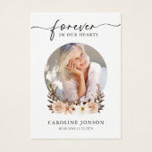 水彩フローラ葬儀記念祈りの言葉カード (正面)