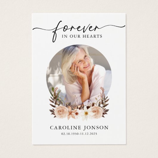 水彩フローラ葬儀記念祈りの言葉カード (正面)