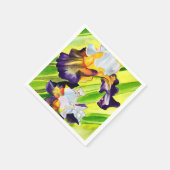 水彩フローラ虹彩花 スタンダードカクテルナプキン (角)