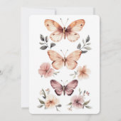 水彩フローラ蝶ブライダルシャワーカスタム 招待状 (裏面)