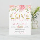 水彩フローラ蝶ブライダルシャワー招待状 招待状 (スタンド正面)