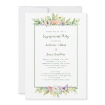 水彩フローラ蝶婚約パーティ