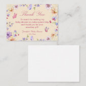 水彩フローラ蝶感謝していお前の赤ちゃん ノートカード (正面/裏面)