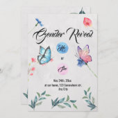 水彩フローラ蝶招待状 招待状 (正面/裏面)