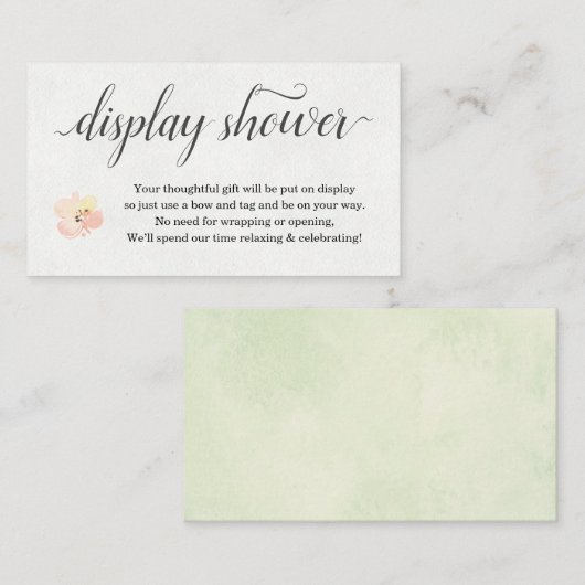 水彩フローラ表示シャワー招待状インサート エンクロージャーカード (正面/裏面)