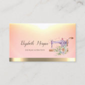 水彩フローラ裁縫機金ゴールド 名刺 (正面)