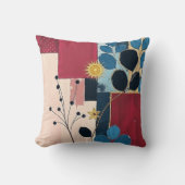 水彩フローラ装飾用クッションエレガントモダン- Bo クッション (正面)