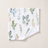 水彩フローラ要素 バスタオルセット (ウォッシュタオル)