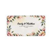 水彩フローラ設計者の差出人住所ラベル ラベル (正面)