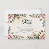 水彩フローラ設計者RSVPカード 出欠カード (正面)