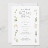 水彩フローラ誕生日の週末の日程 (正面)