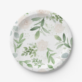 水彩フローラ誕生日ま結婚たはプレート ペーパープレート