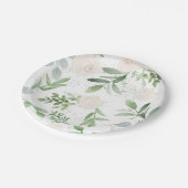 水彩フローラ誕生日ま結婚たはプレート ペーパープレート (アングル)