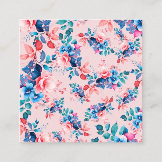 水彩フローラ誕生日サンキューインサート赤面 エンクロージャーカード (裏面)