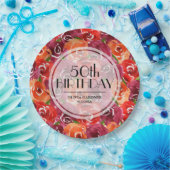 水彩フローラ誕生日パーティー ペーパープレート (パーティー)