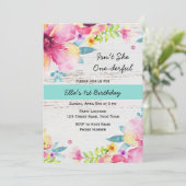 水彩フローラ誕生日招待状 招待状 (スタンド正面)