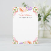 水彩フローラ赤ちゃんシャワーの願いとアドバイス 招待状 (スタンド正面)