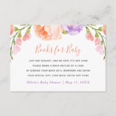 水彩フローラ赤ちゃんシャワーブックリクエストカード エンクロージャーカード (正面)