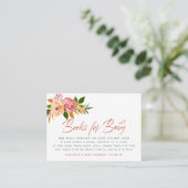 水彩フローラ赤ちゃんシャワーブックリクエスト エンクロージャーカード (スタンド正面)