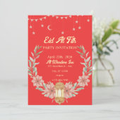 水彩フローラ赤の背景 招待状 (スタンド正面)