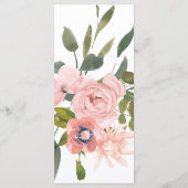 水彩フローラ赤面とバラ金ゴールド結婚のメニュー メニュー (裏面)