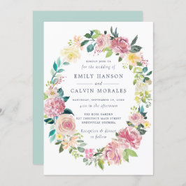 水彩フローラ赤面グリーナリーリース 招待状