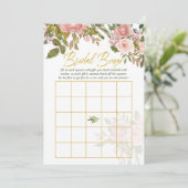 水彩フローラ赤面ピンクと金ゴールドブライダルビンゴ (スタンド正面)