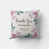 水彩フローラ赤面ピンクサンキュー クッション (裏面)
