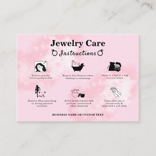 水彩フローラ赤面ピンクジュエリー気にガイド エンクロージャーカード (正面)