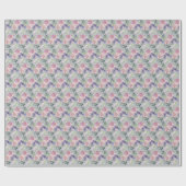 水彩フローラ赤面ピンクラベンダーパープル ラッピングペーパー (フラット)