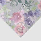 水彩フローラ赤面ピンクラベンダーパープル 薄葉紙 (詳細)