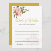 水彩フローラ赤面及び花嫁金ゴールドアドバイス アドバイスカード (正面/裏面)