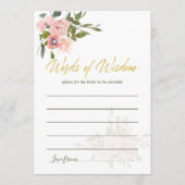 水彩フローラ赤面及び花嫁金ゴールドアドバイス アドバイスカード (正面)