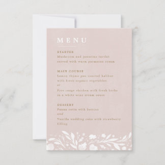 水彩フローラ赤面結婚のメニュー 出欠カード