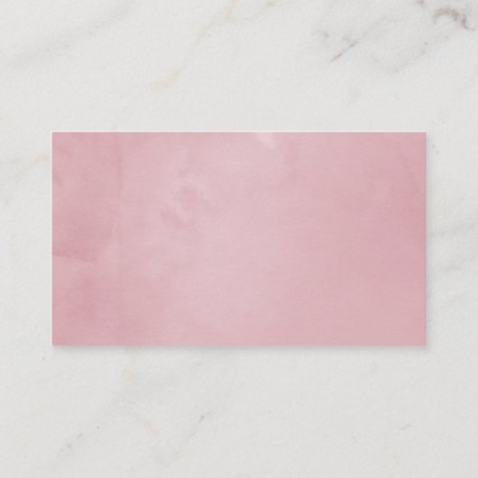 水彩フローラ赤面結婚ピンク プレイスカード (裏面)