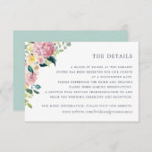 水彩フローラ赤面緑のエレガント詳細 招待状 (正面/裏面)