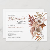 水彩フローラ退職パーティの招待状 招待状 (正面/裏面)