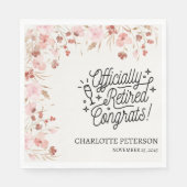 水彩フローラ退職パーティーナプキン スタンダードランチョンナプキン (正面)