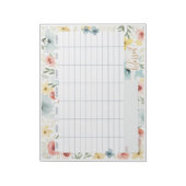 水彩フローラ週間プランナーメモ帳 ノートパッド (回転)