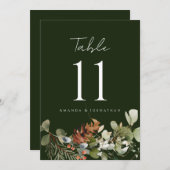 水彩フローラ配結婚置のテーブル番号 (正面/裏面)