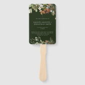 水彩フローラ配置結婚式 プログラム ハンドファン (正面)