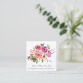 水彩フローラ配置 スクエア名刺 (スタンド正面)