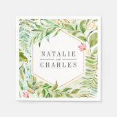 水彩フローラ野結婚葉 スタンダードカクテルナプキン (正面)