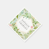 水彩フローラ野結婚葉 スタンダードカクテルナプキン (角)