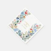 水彩フローラ野花金ゴールドボホ結婚の スタンダードカクテルナプキン (角)
