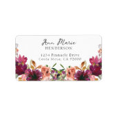 水彩フローラ野花 ラベル (正面)