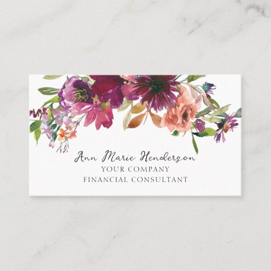 水彩フローラ野花 名刺 (正面)
