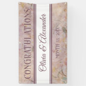 水彩フローラ野草結婚披露宴 横断幕 (縦)