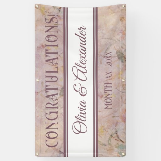 水彩フローラ野草結婚披露宴 横断幕 (縦)